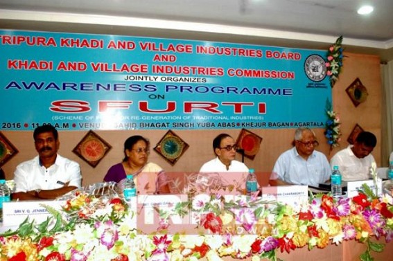 Amidst dying trends of Khadi in Tripura, Industries and commerce minister Tapan Chakraborty inaugurates awareness programme of traditional industries